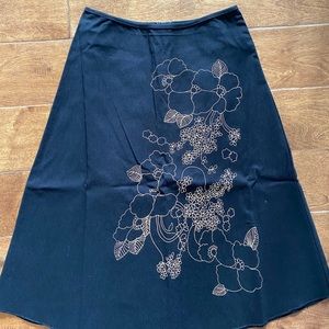 Black embroidered skirt